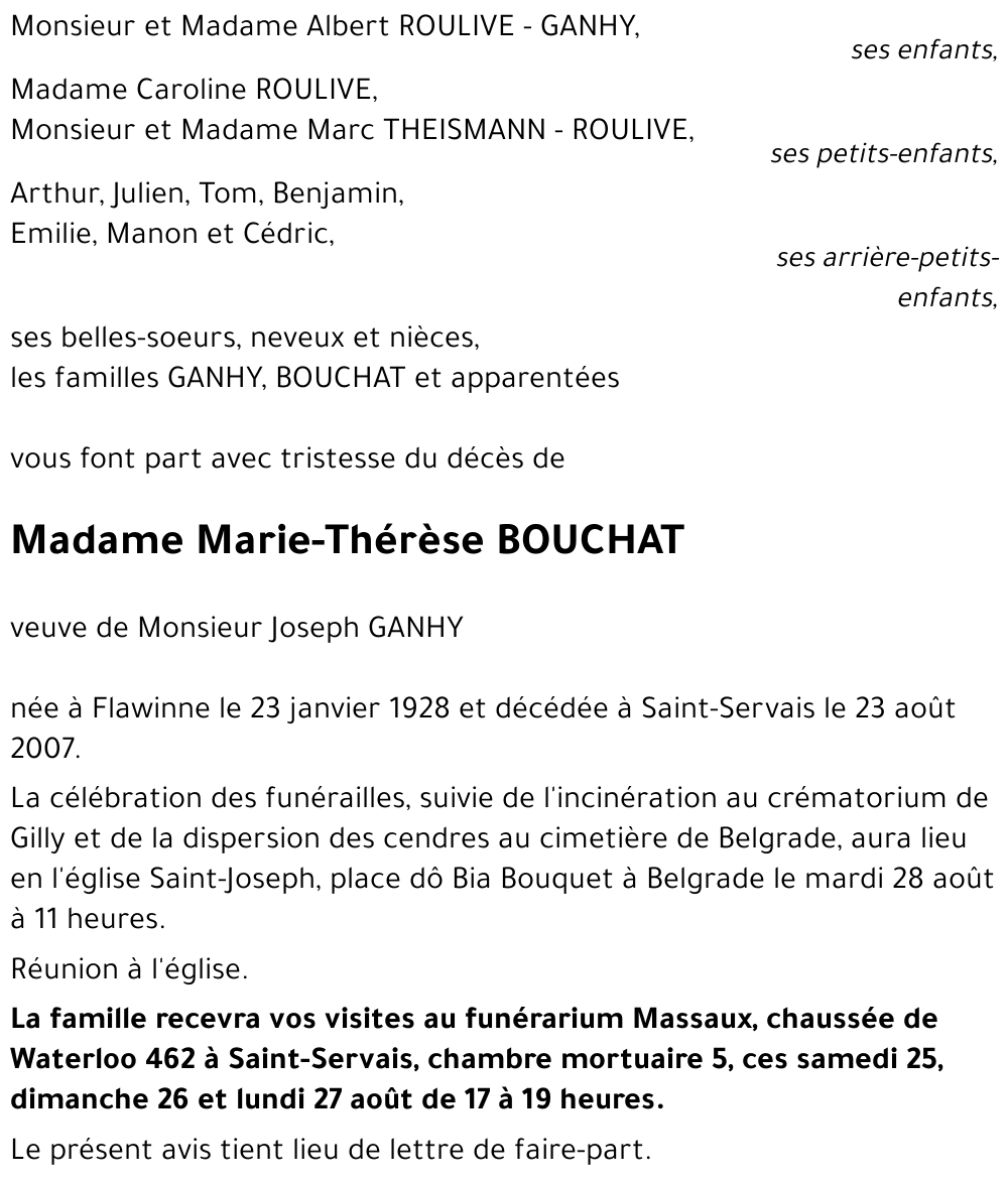 Marie-Thérèse BOUCHAT