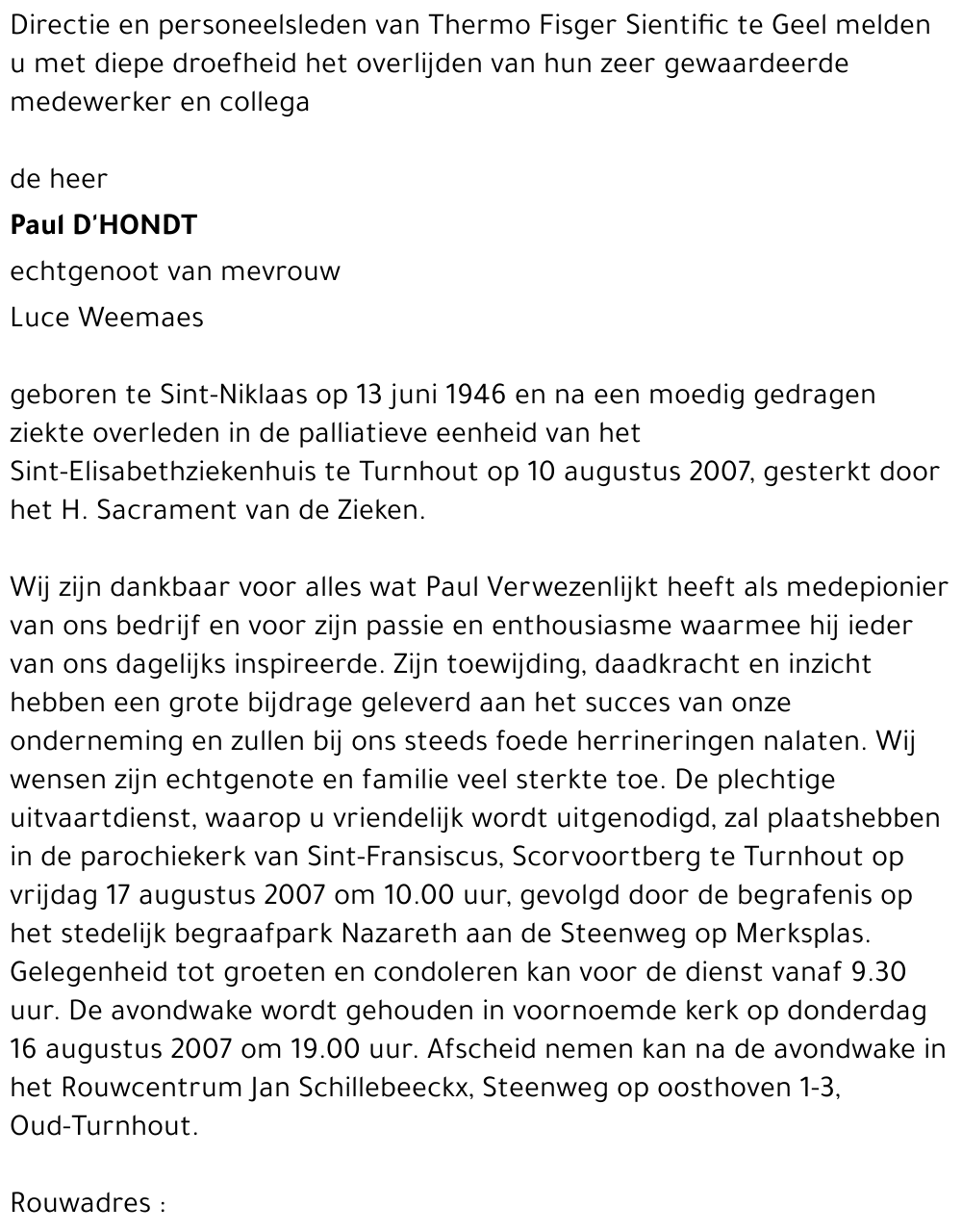 Paul D'HONDT