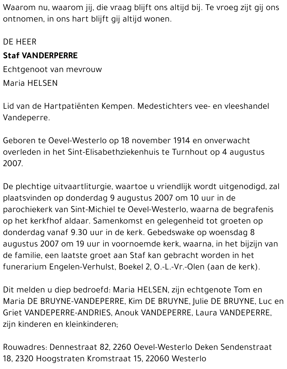 Staf Vandeperre