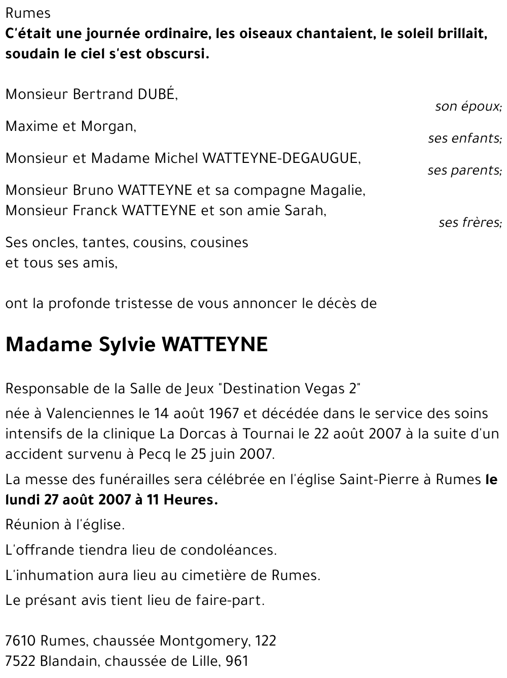 Sylvie WATTEYNE