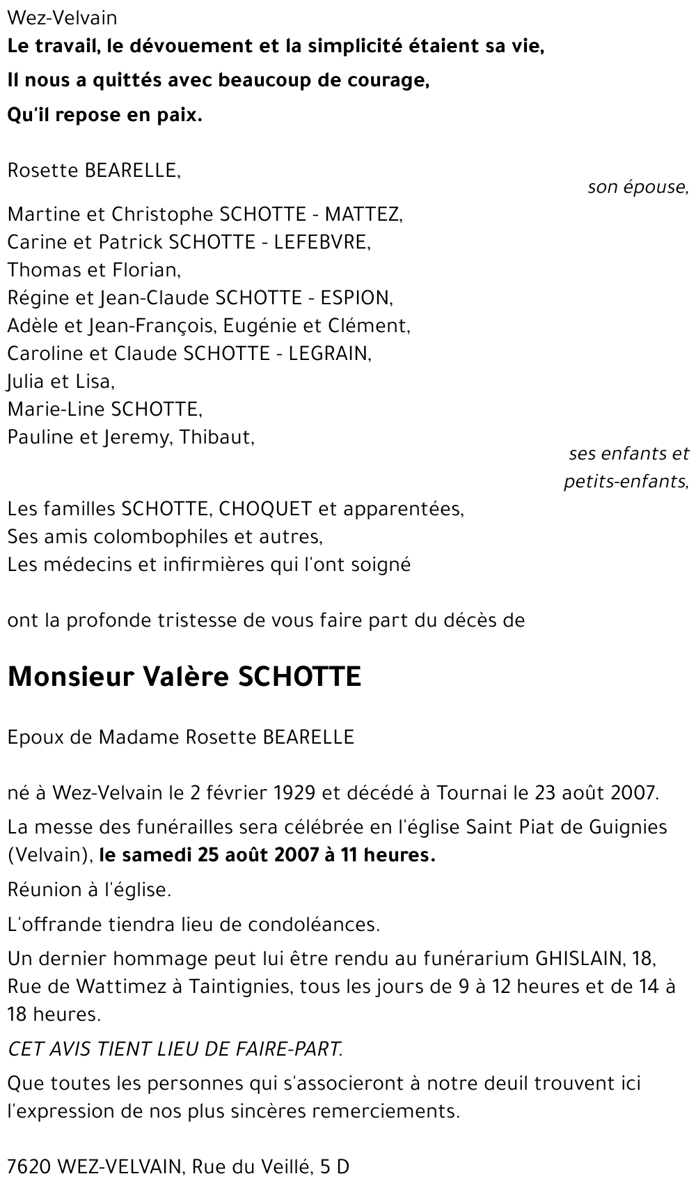 Valère SCHOTTE