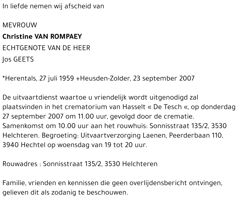 Christine Van Rompaey