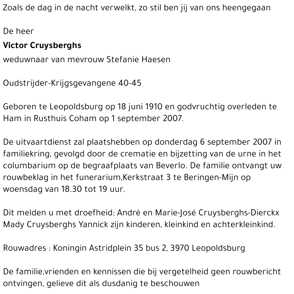 Cruysberghs Victor