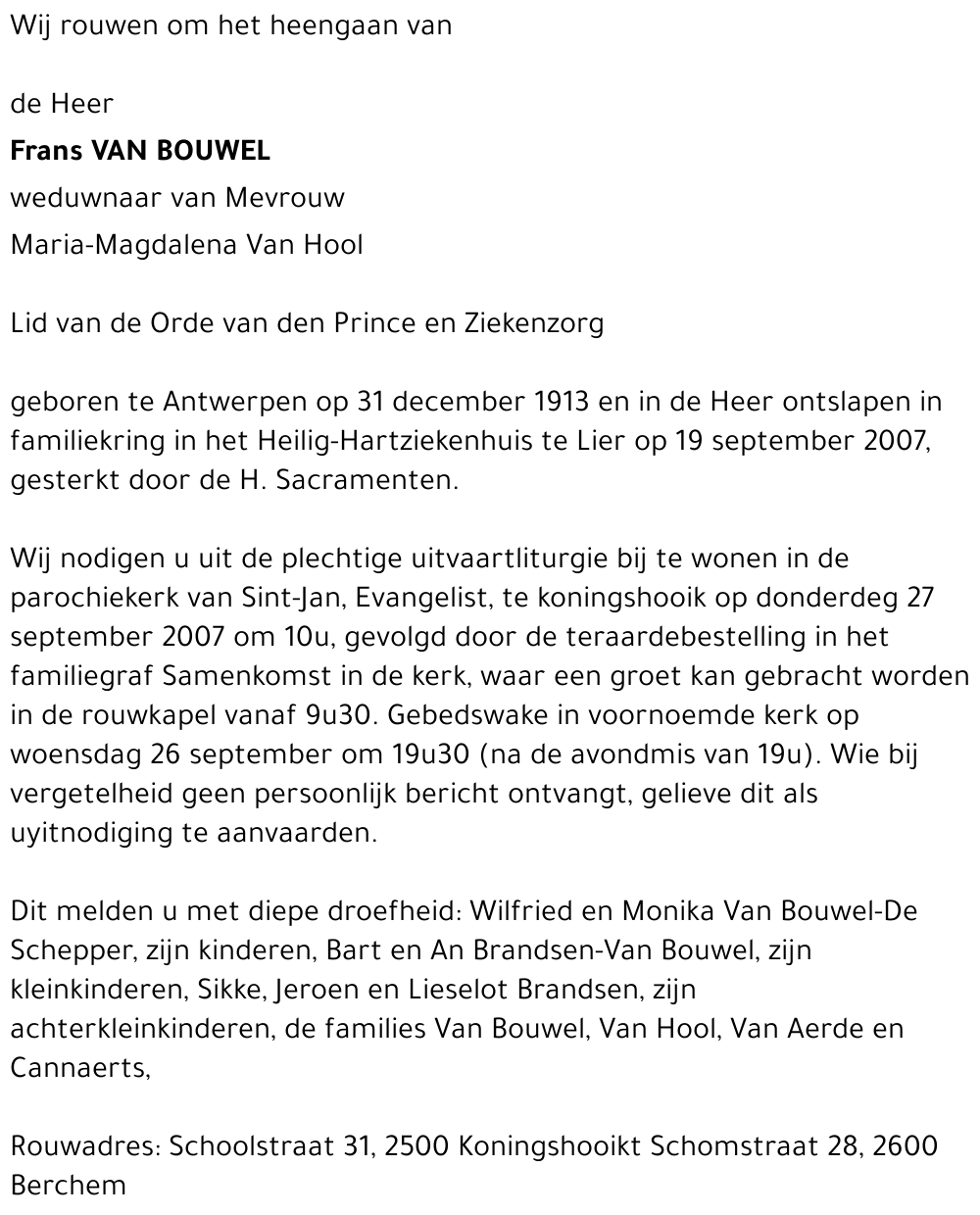 Frans Van Bouwel