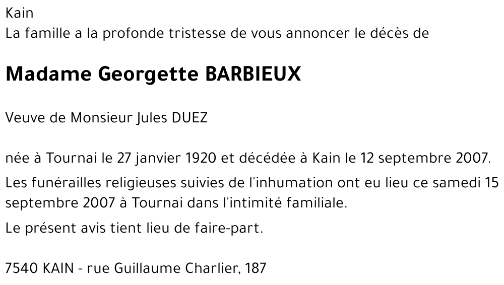 Georgette BARBIEUX