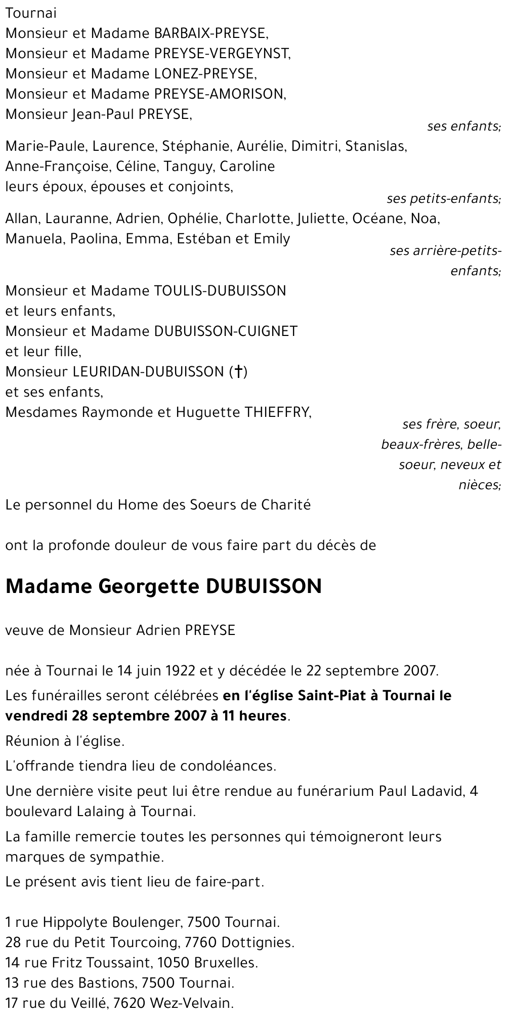 Georgette DUBUISSON