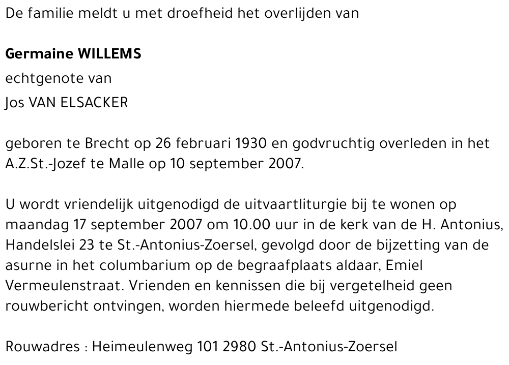 Germaine WILLEMS