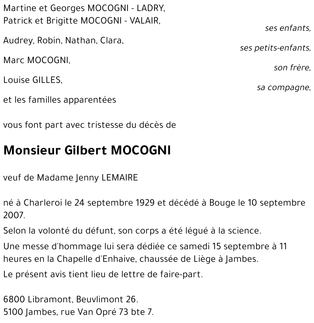 Gilbert MOCOGNI