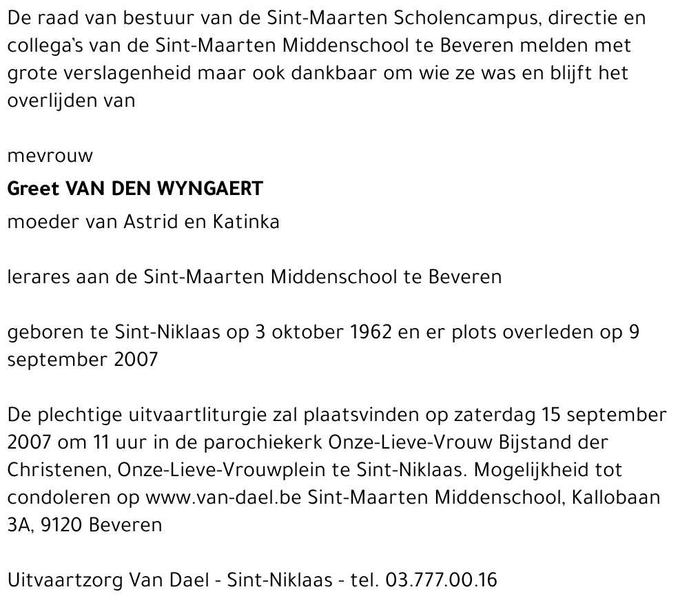 Greet Van Den Wyngaert