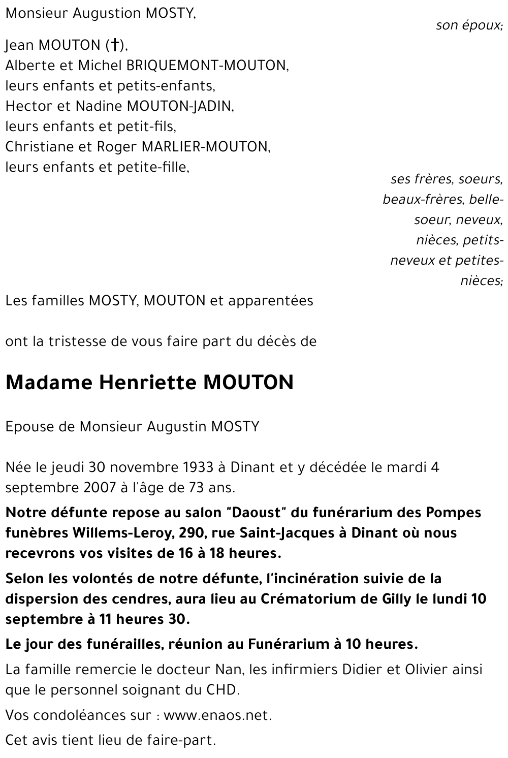 Henriette MOUTON