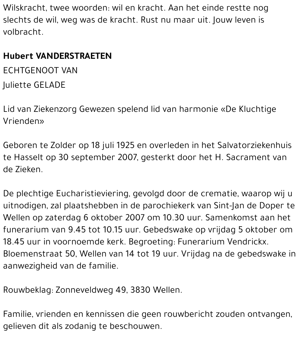 Hubert Vanderstraeten