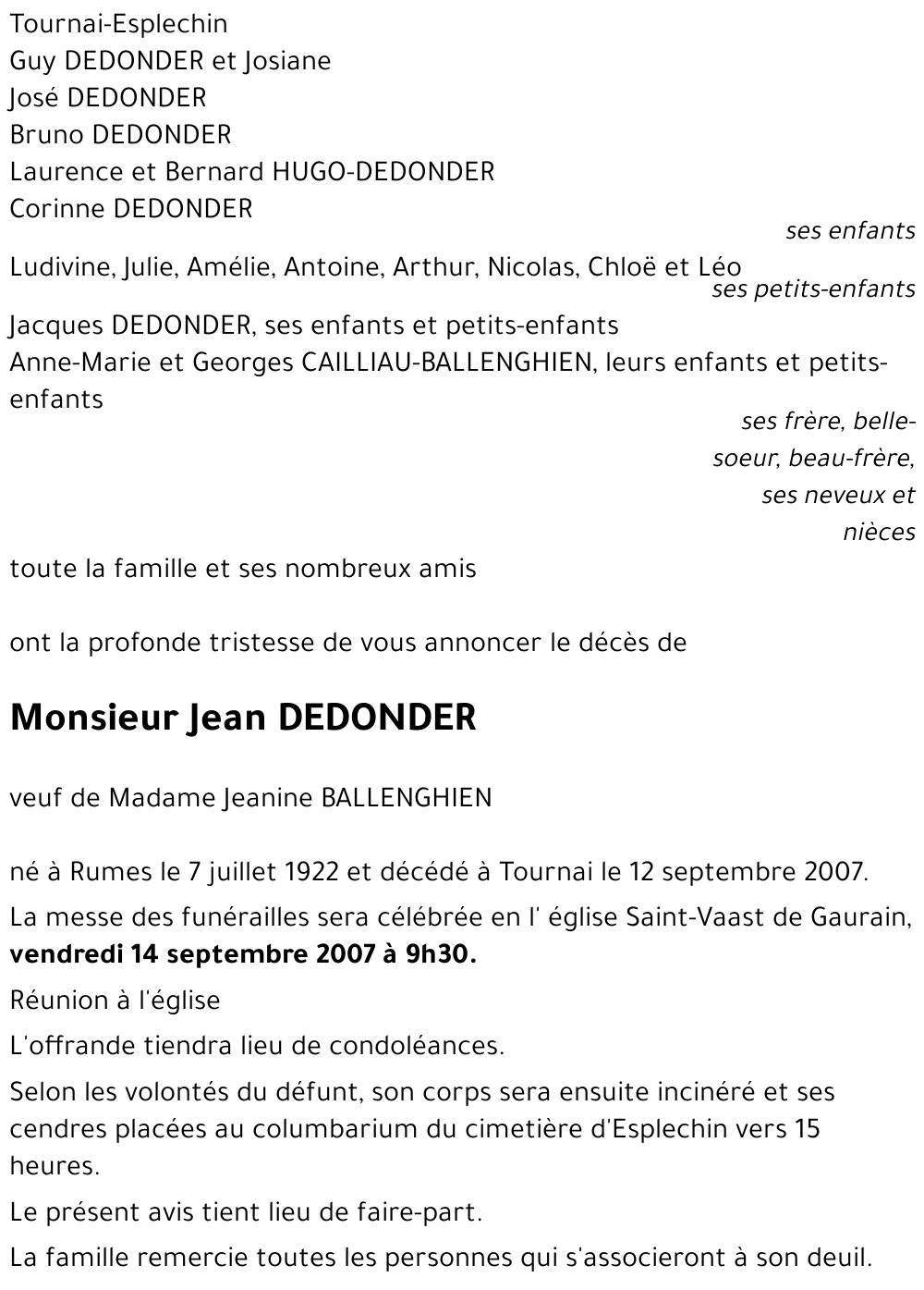 Jean DEDONDER