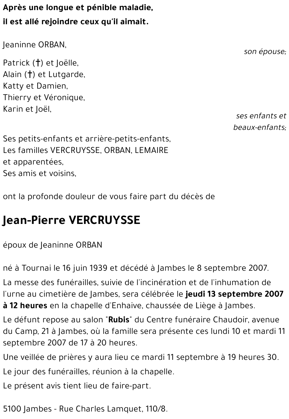 Jean-Pierre VERCRUYSSE