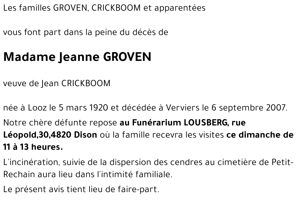 Jeanne GROVEN