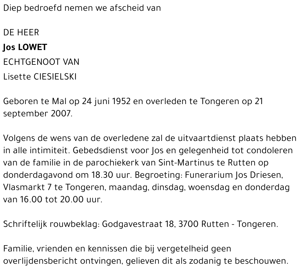 Jos Lowet