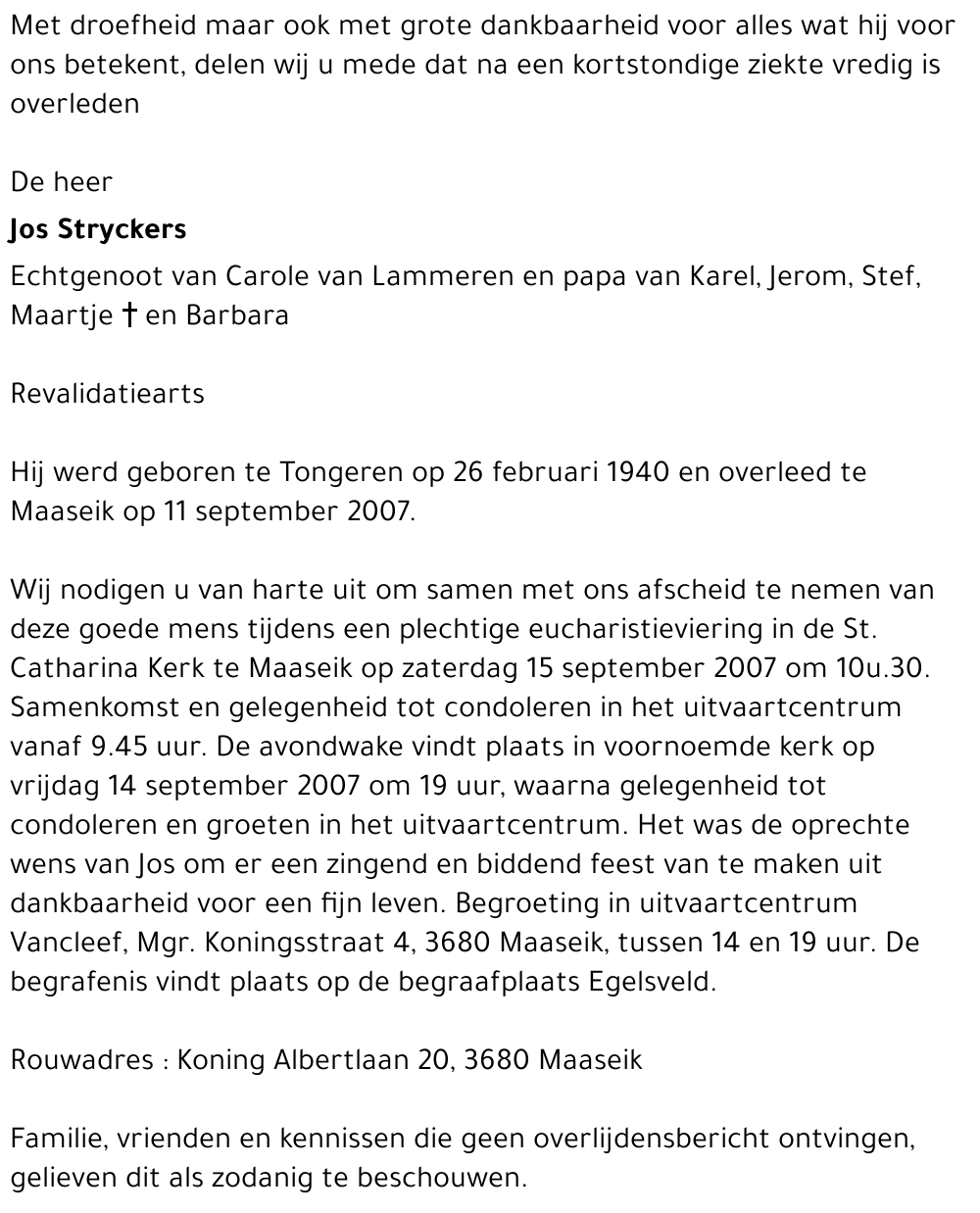 Jos Stryckers
