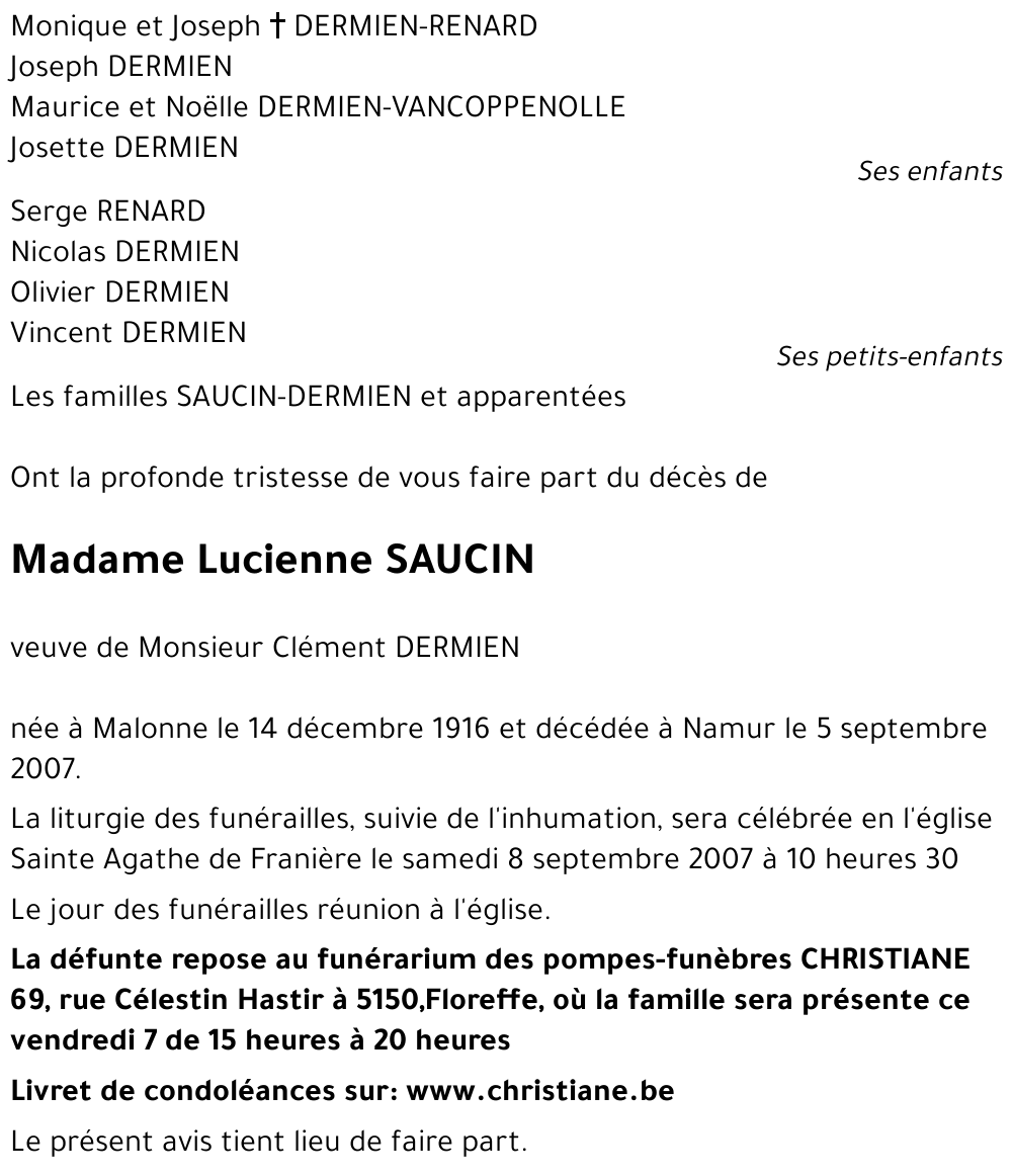 Lucienne SAUCIN
