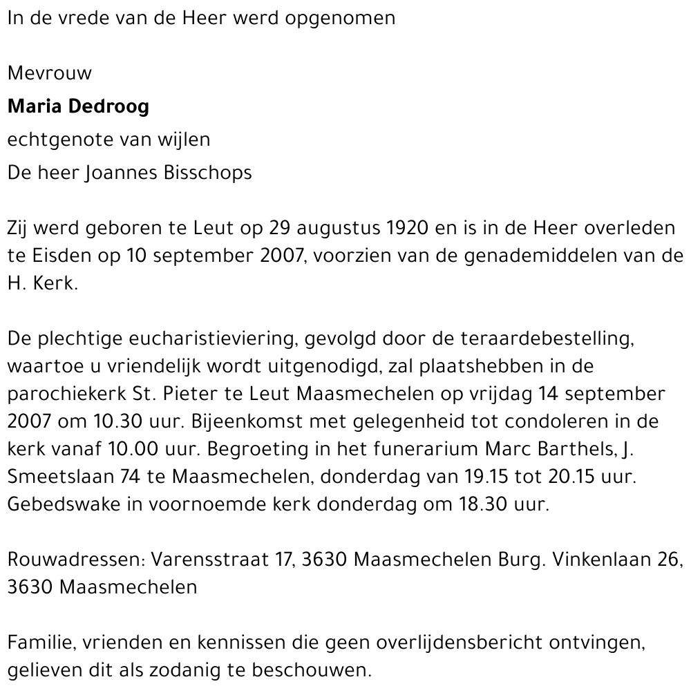 Maria Dedroog