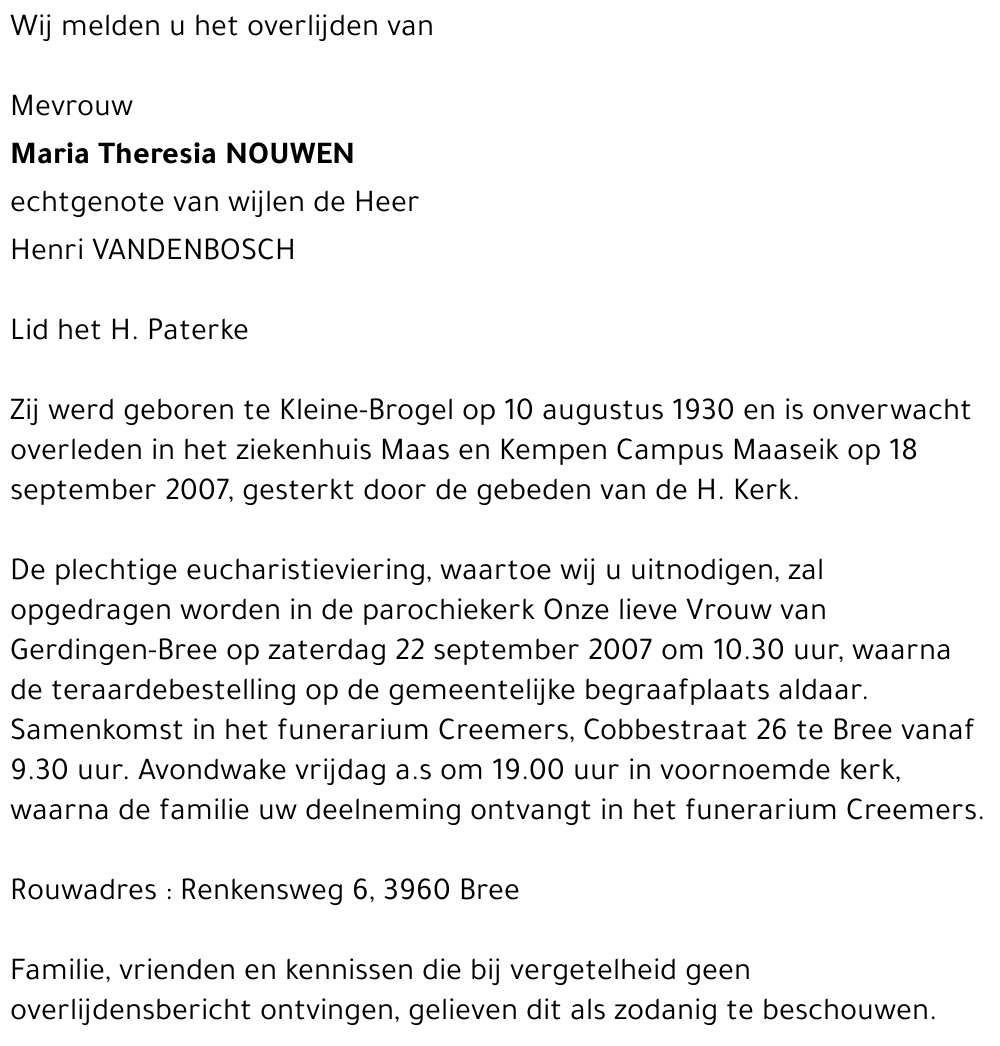 Maria Theresia Nouwen