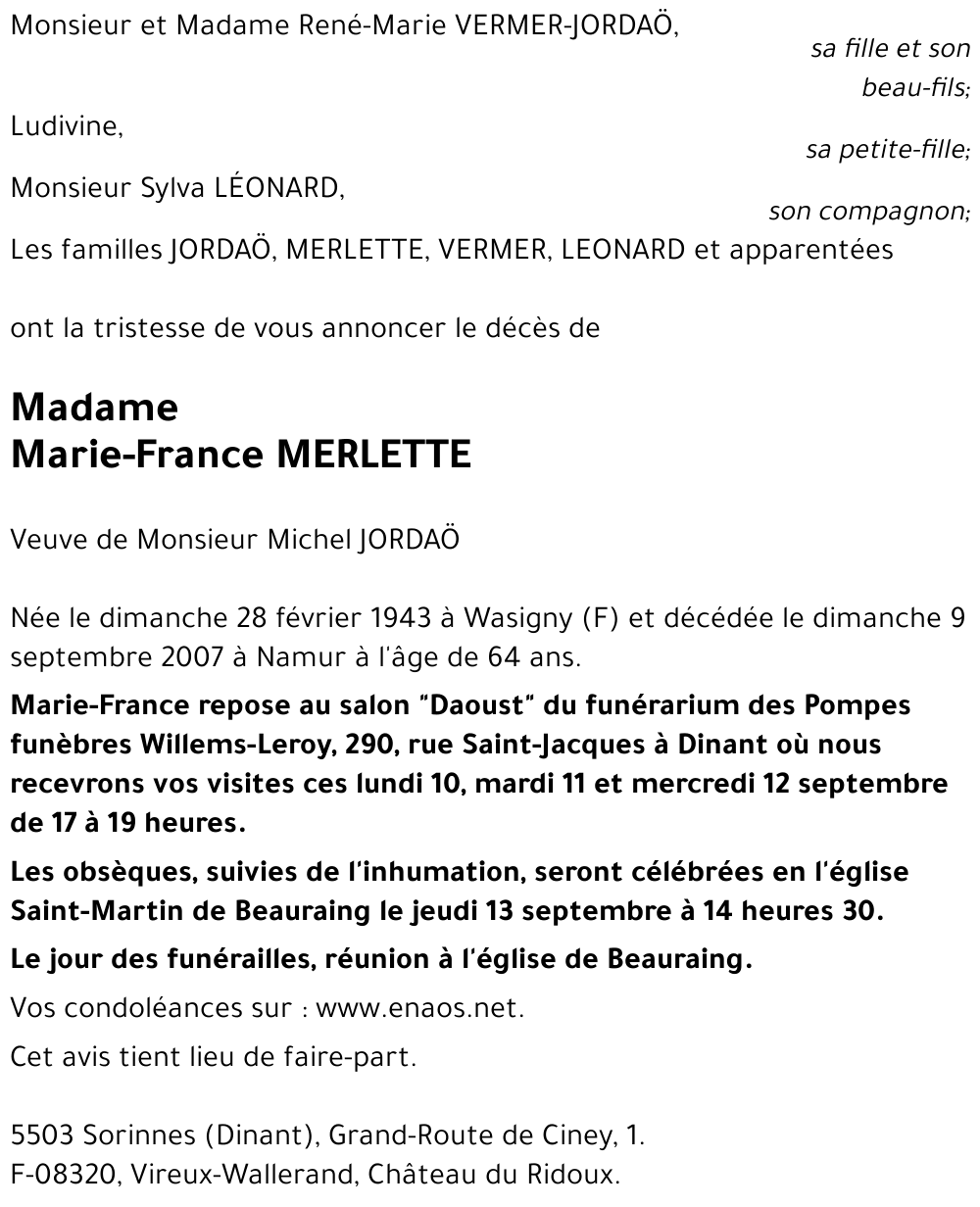 Marie-France MERLETTE