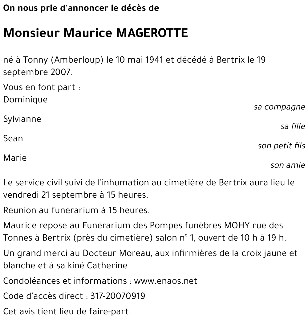 Maurice MAGEROTTE