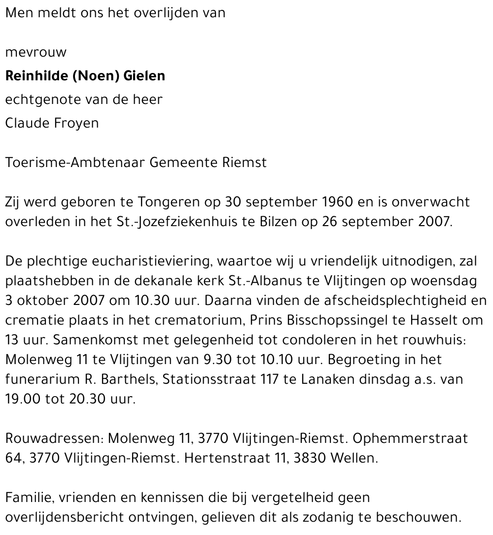 Reinhilde (Noen) Gielen