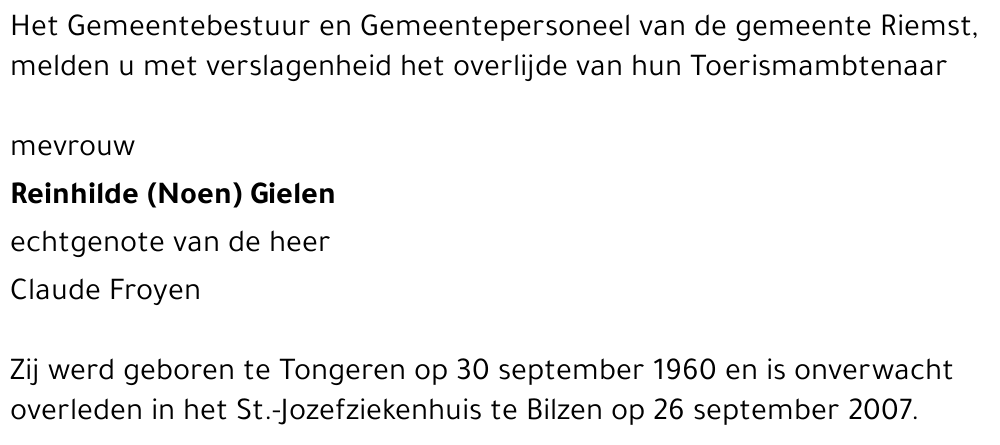 Reinhilde (Noen) Gielen