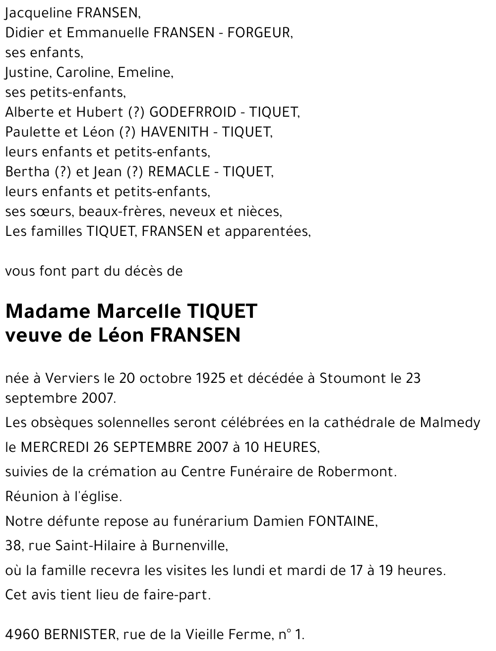 TIQUET Marcelle