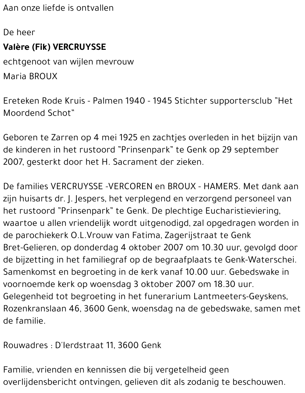 Valére  (Fik) VERCRUYSSE