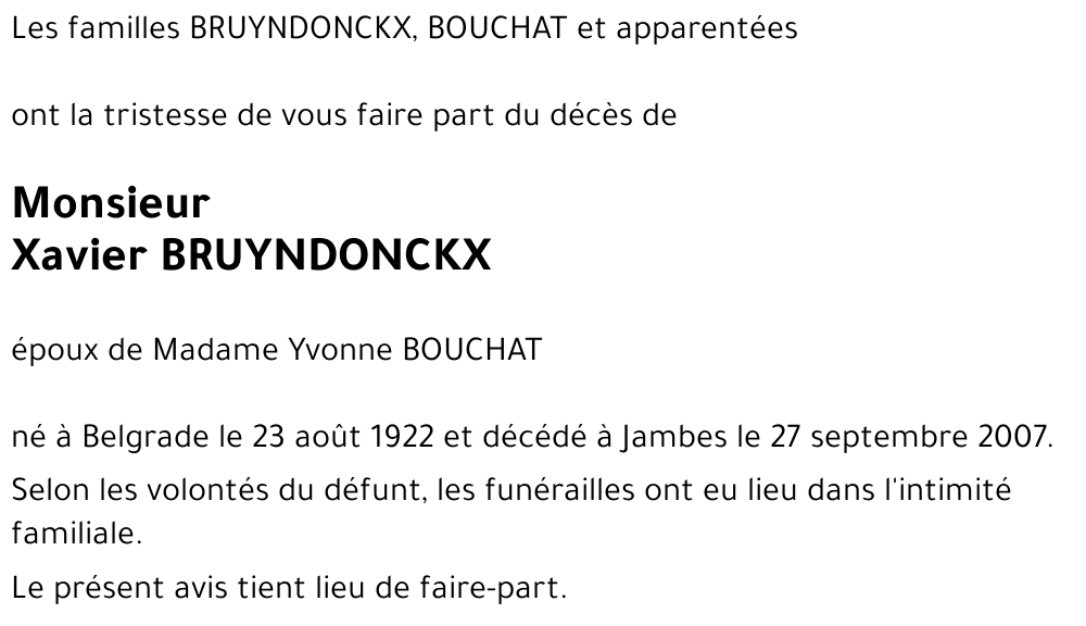 Xavier BRUYNDONCKX