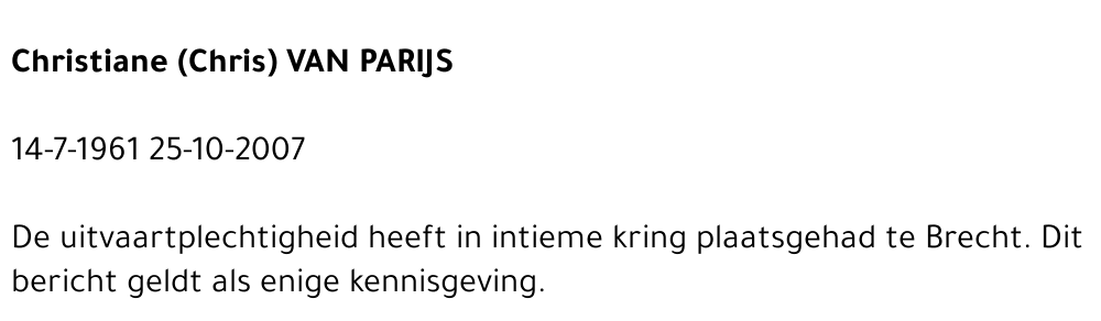Christiane (Chris) Van Parijs