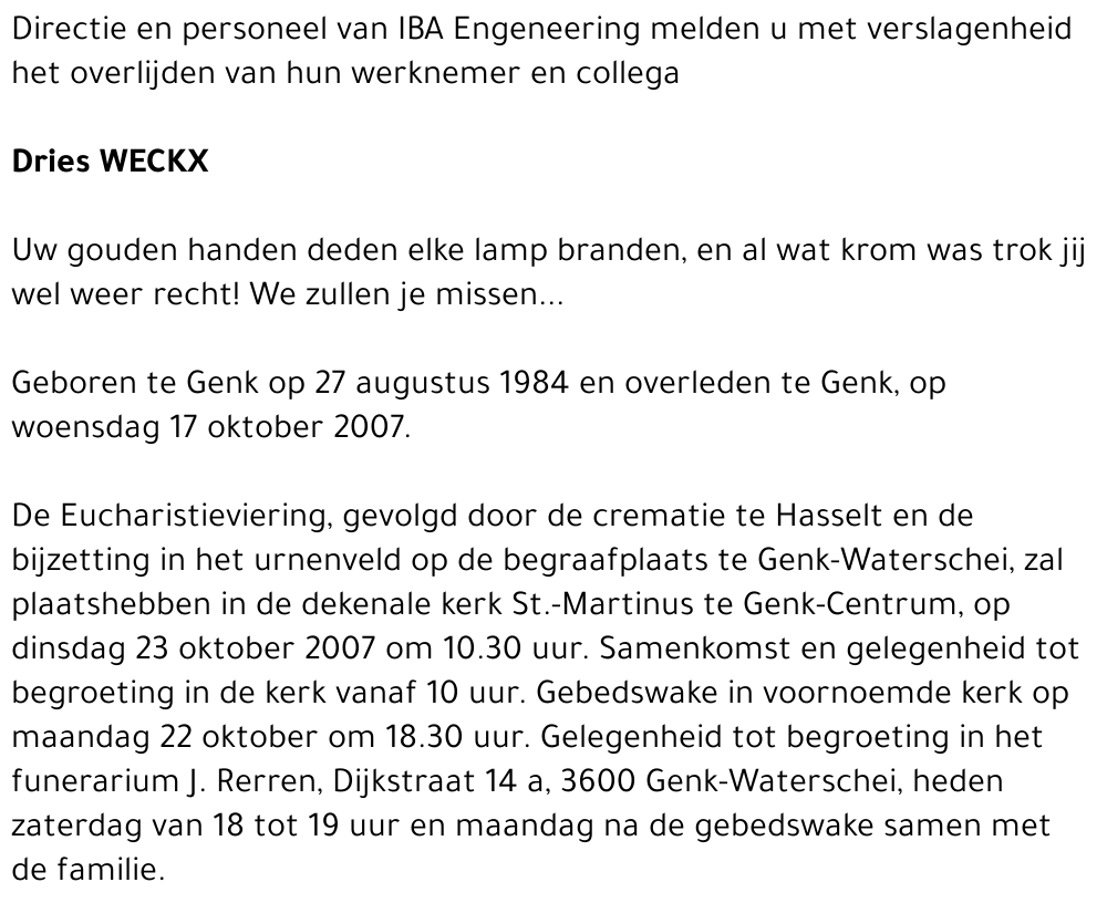 Dries WECKX