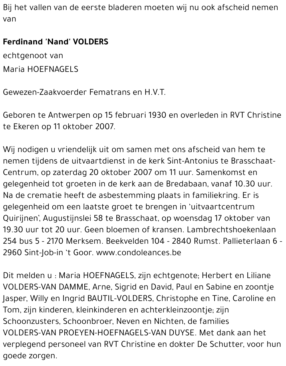 Ferdinand 'Nand' Volders