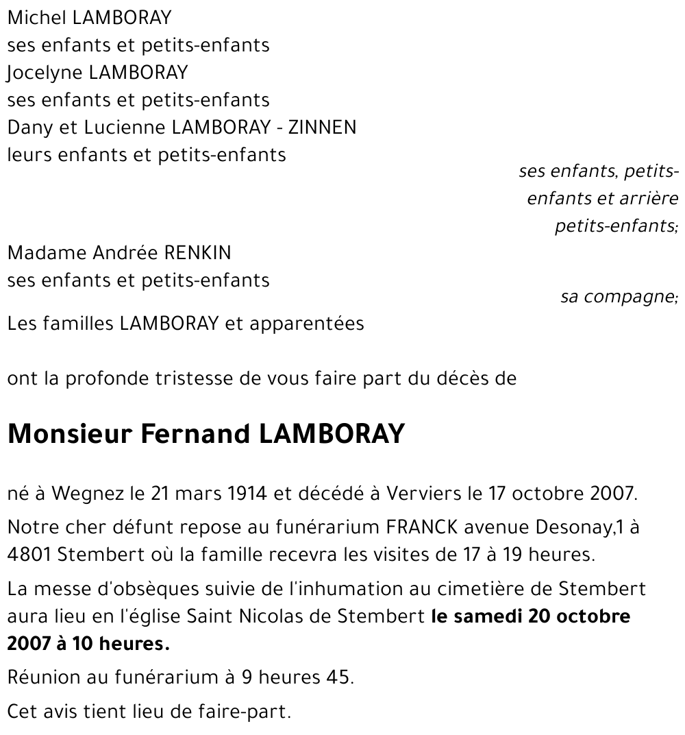 Fernand LAMBORAY