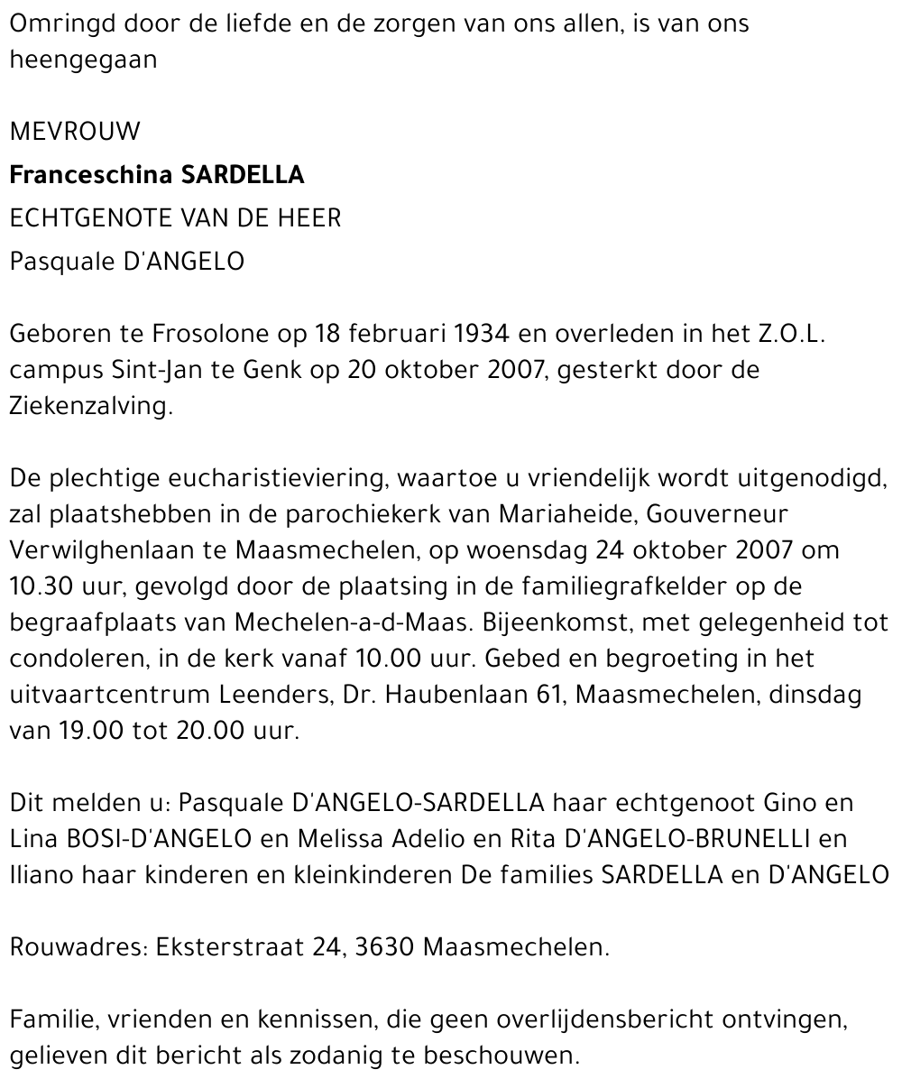 Franceschina Sardella