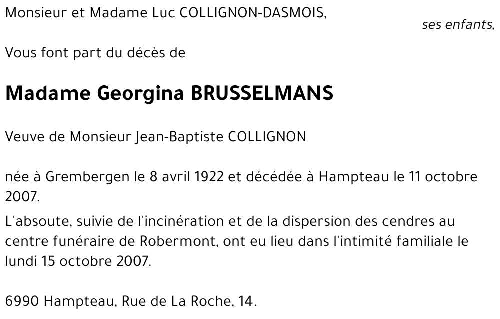 Georgina BRUSSELMANS