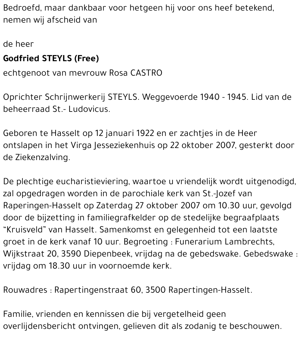 Godfried  (Free) STEYLS