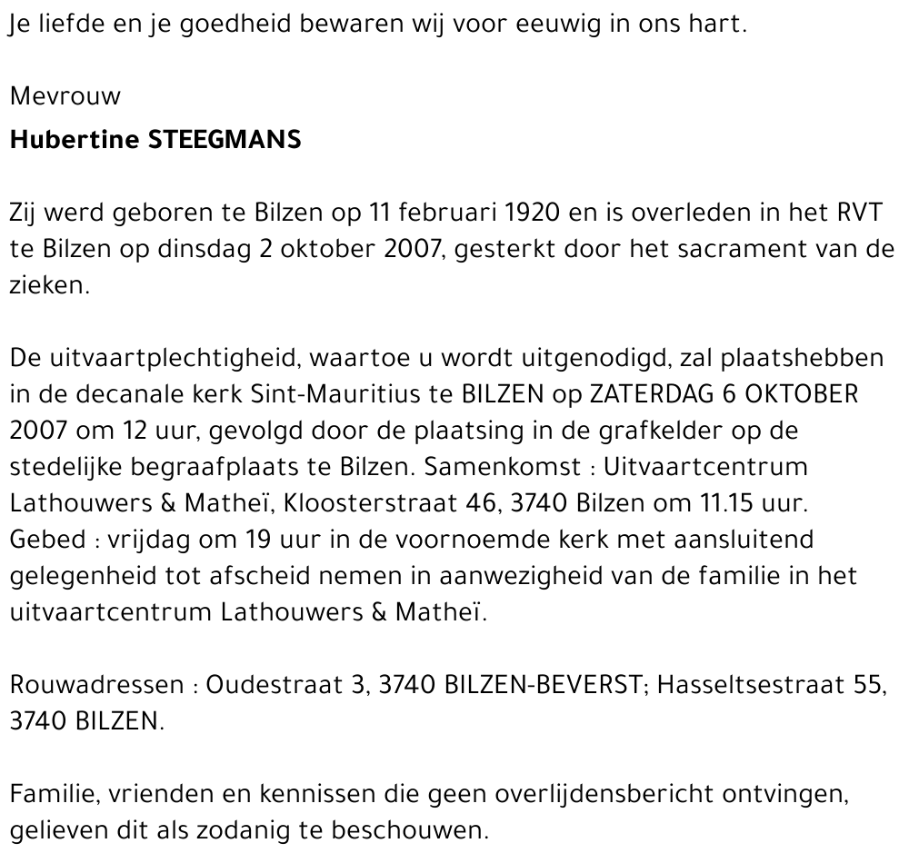Hubertine STEEGMANS