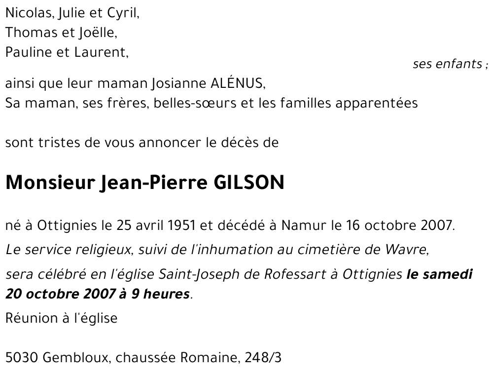 Jean-Pierre GILSON
