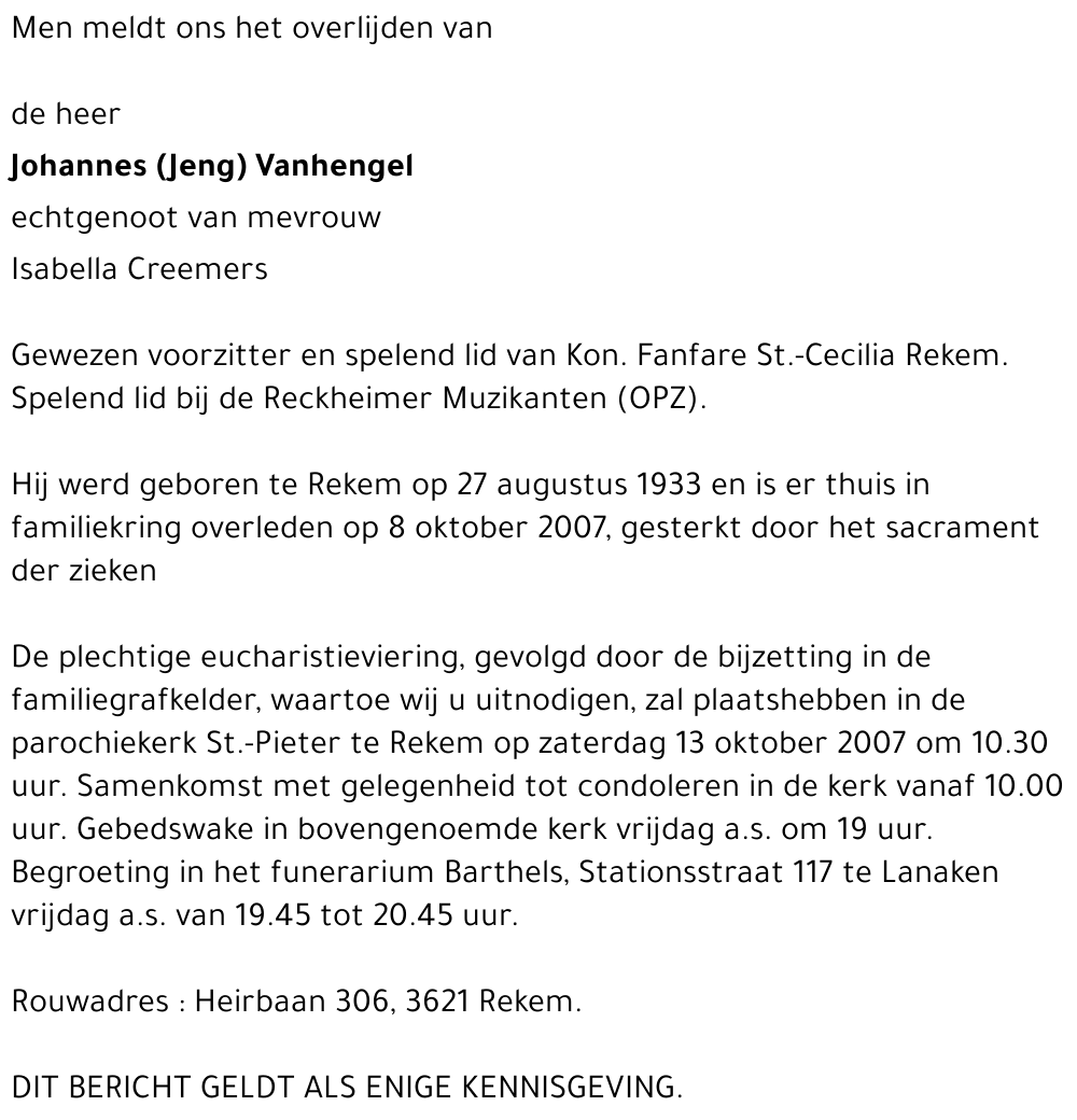 Johannes (Jeng) Vanhengel