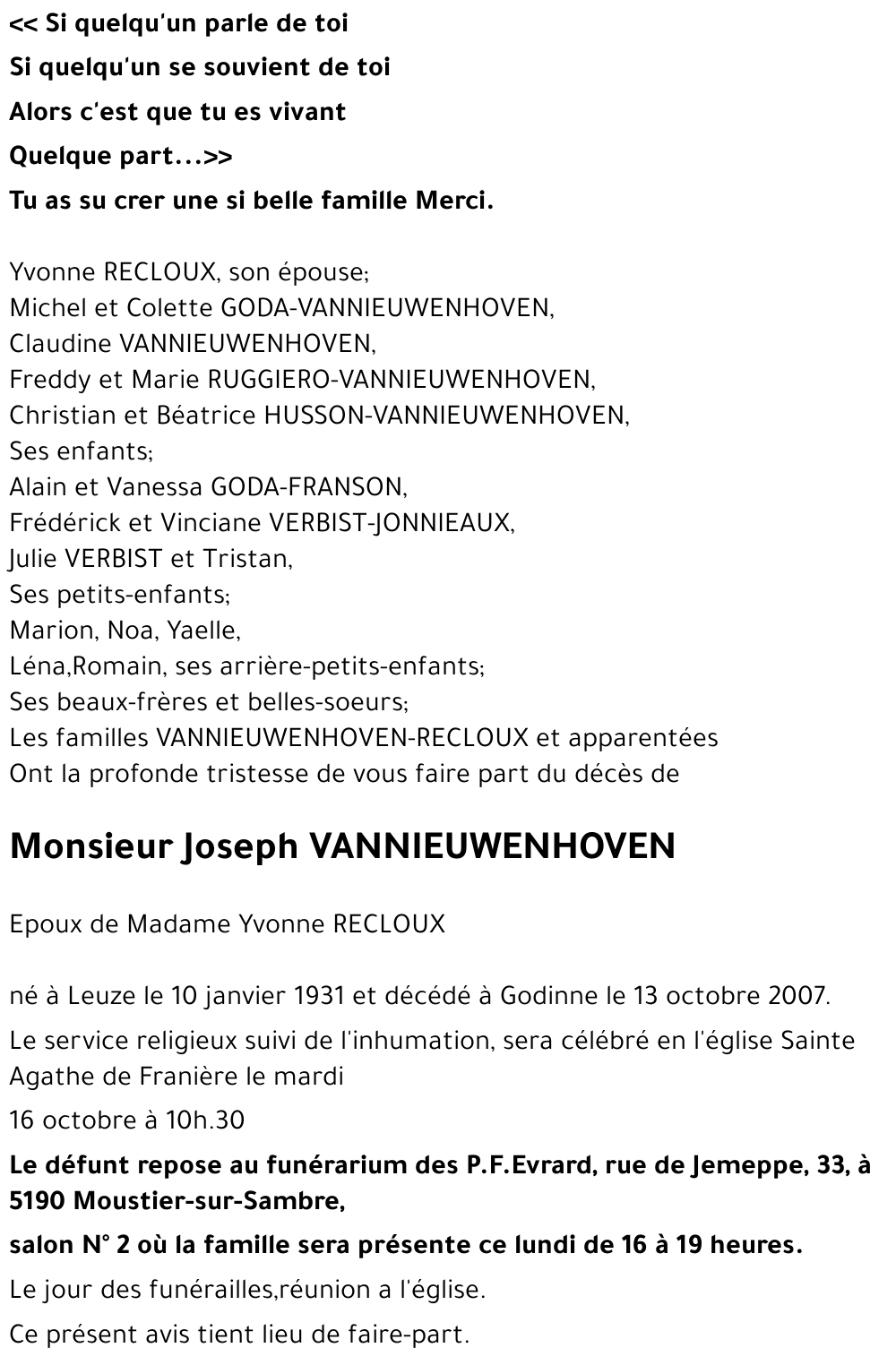 Joseph VANNIEUWENHOVEN