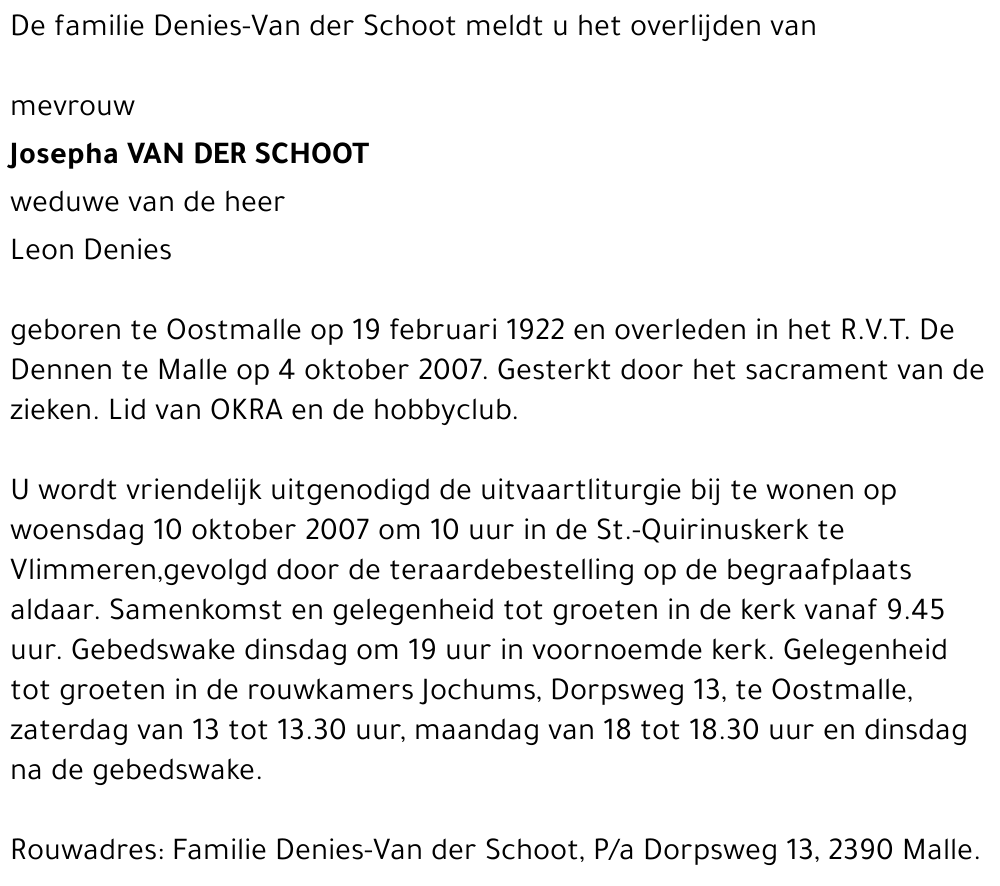 Josepha Van der Schoot