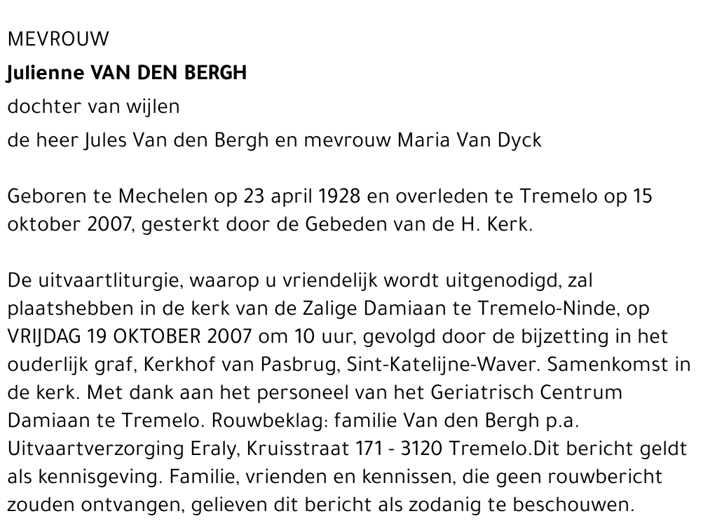 Julienne Van den Bergh