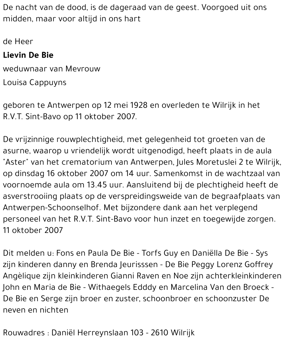 lievin De Bie
