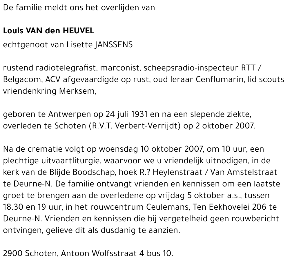 Louis VAN den HEUVEL