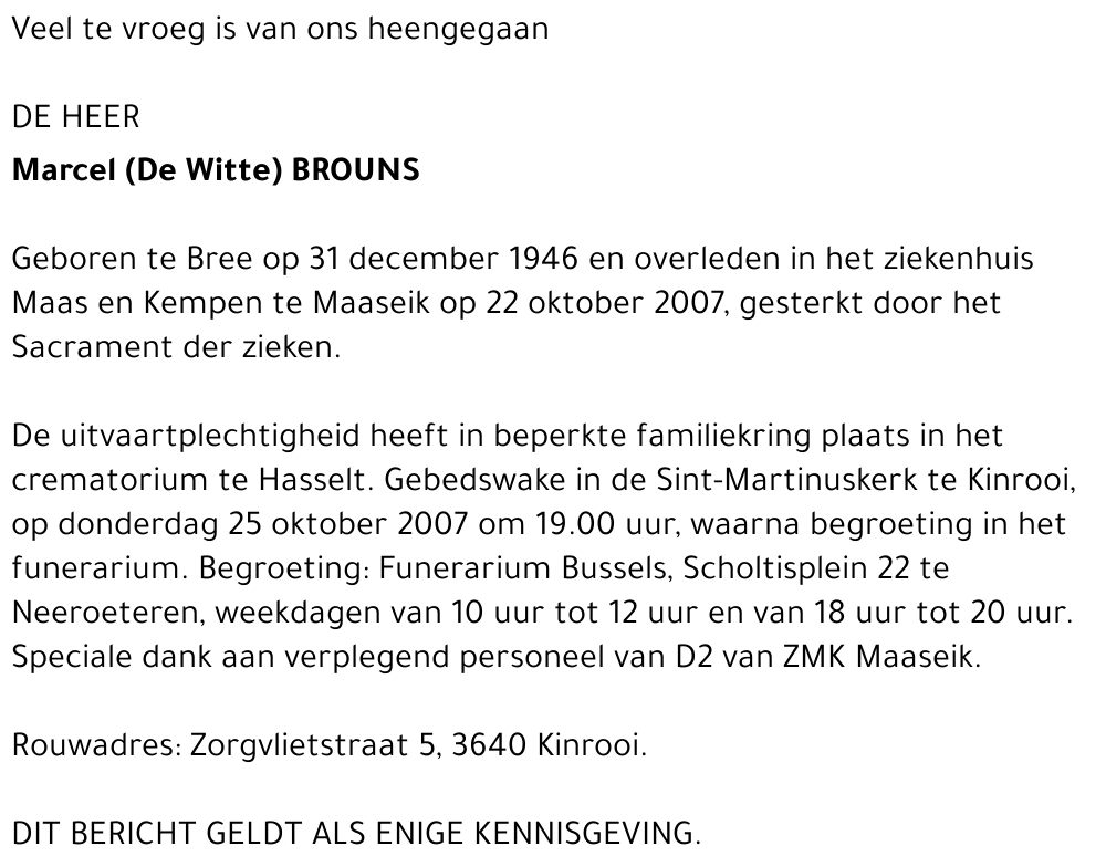 Marcel (De Witte) Brouns