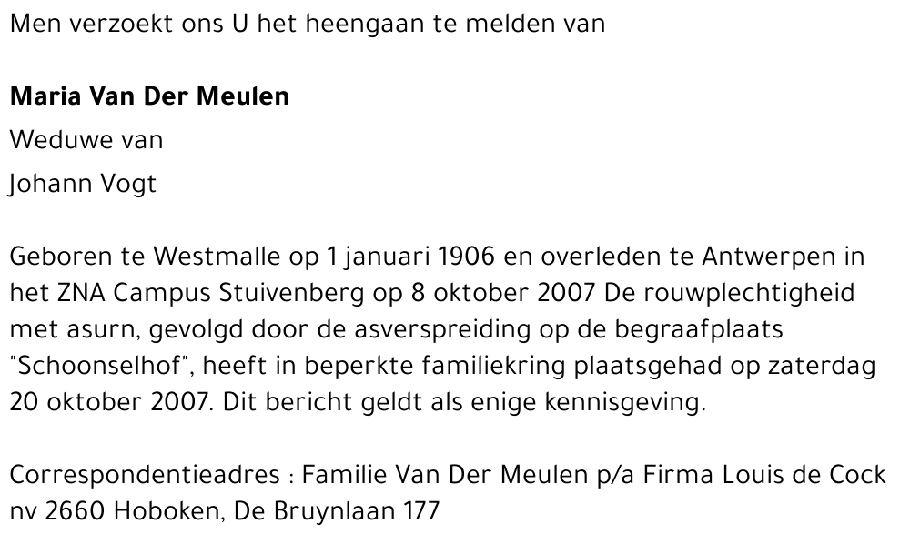 Maria Van Der Meulen