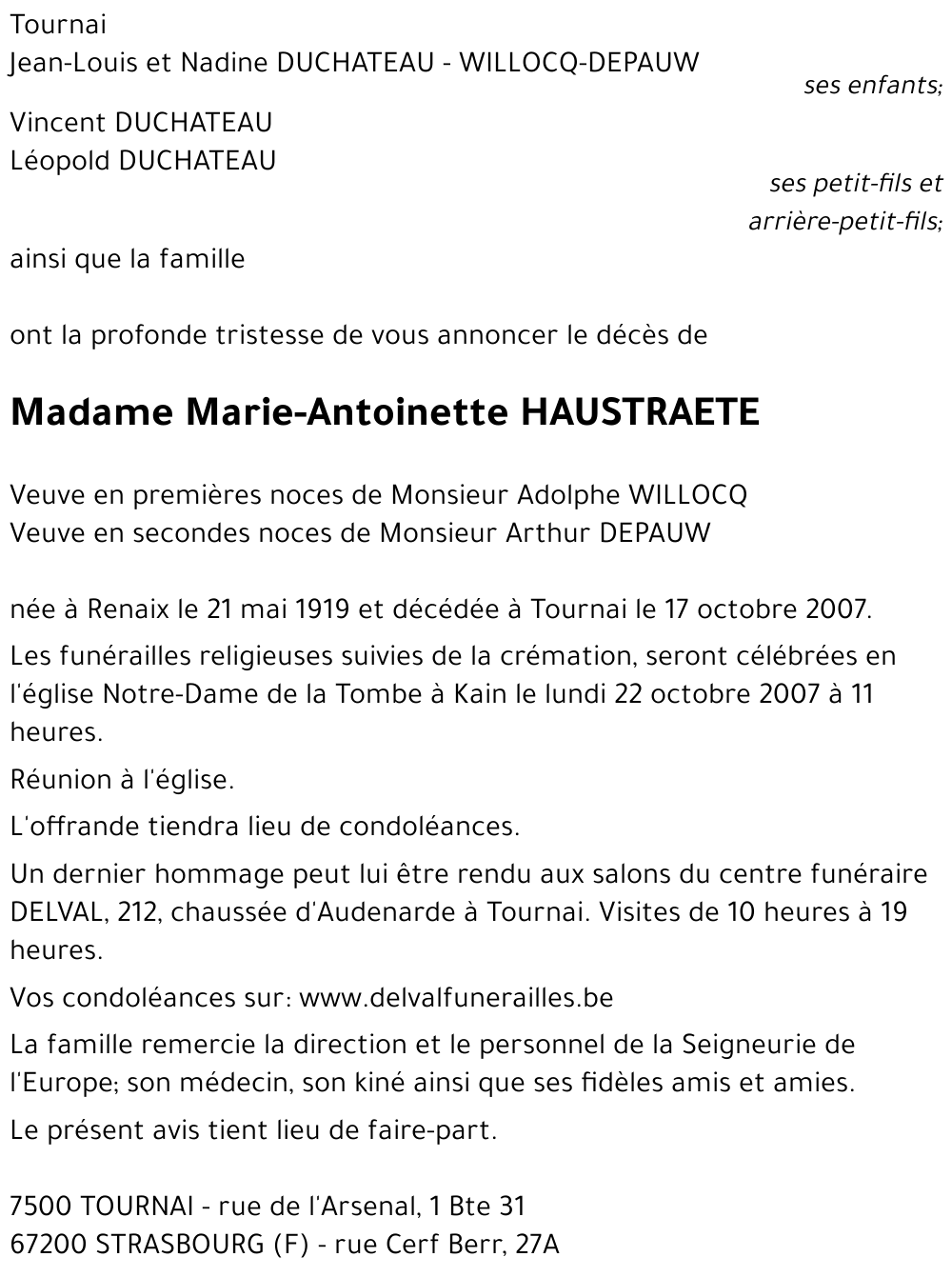 Marie-Antoinette HAUSTRAETE