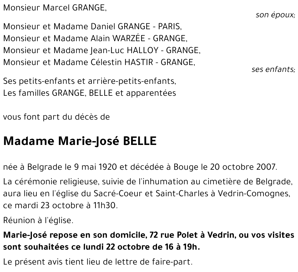 Marie-José BELLE