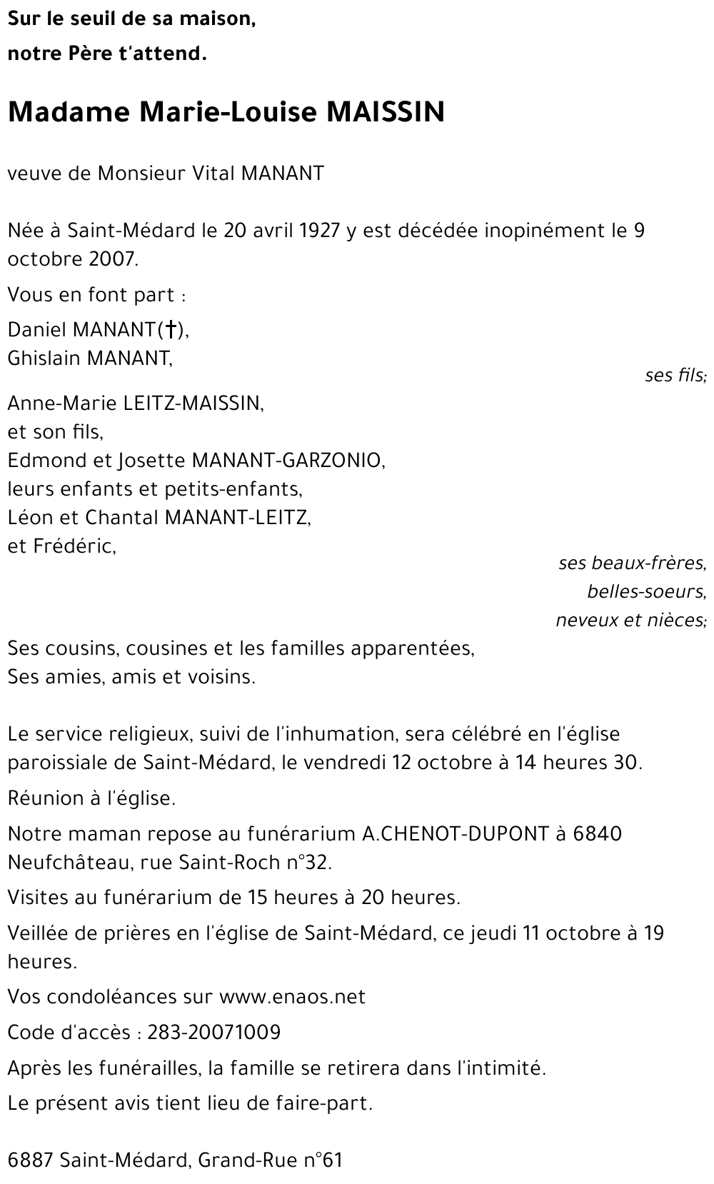 Marie-Louise MAISSIN